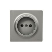 Розетка 1-м ОП LETO без заземл. ПБТ платина LEZARD 752-3500-121B