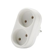 Разветвитель 2-м плоский без заземл. 10А 2200Вт 250В бел. DОМТОК 2651
