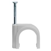 Скоба крепежная круглая с гвоздем d6мм NCR-06-50 пластик. (уп.50шт) Navigator 71067